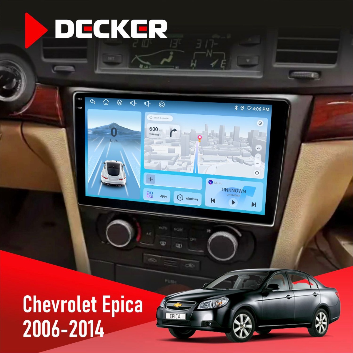 Штатна магнітола Chevrolet Epica 2006-2014 Decker D9-010 6x128 DSP 4G 2K Штатна магнітола Chevrolet Epica 2006-2014 Decker D9-010 6x128 DSP 4G 2K - Зображення 1