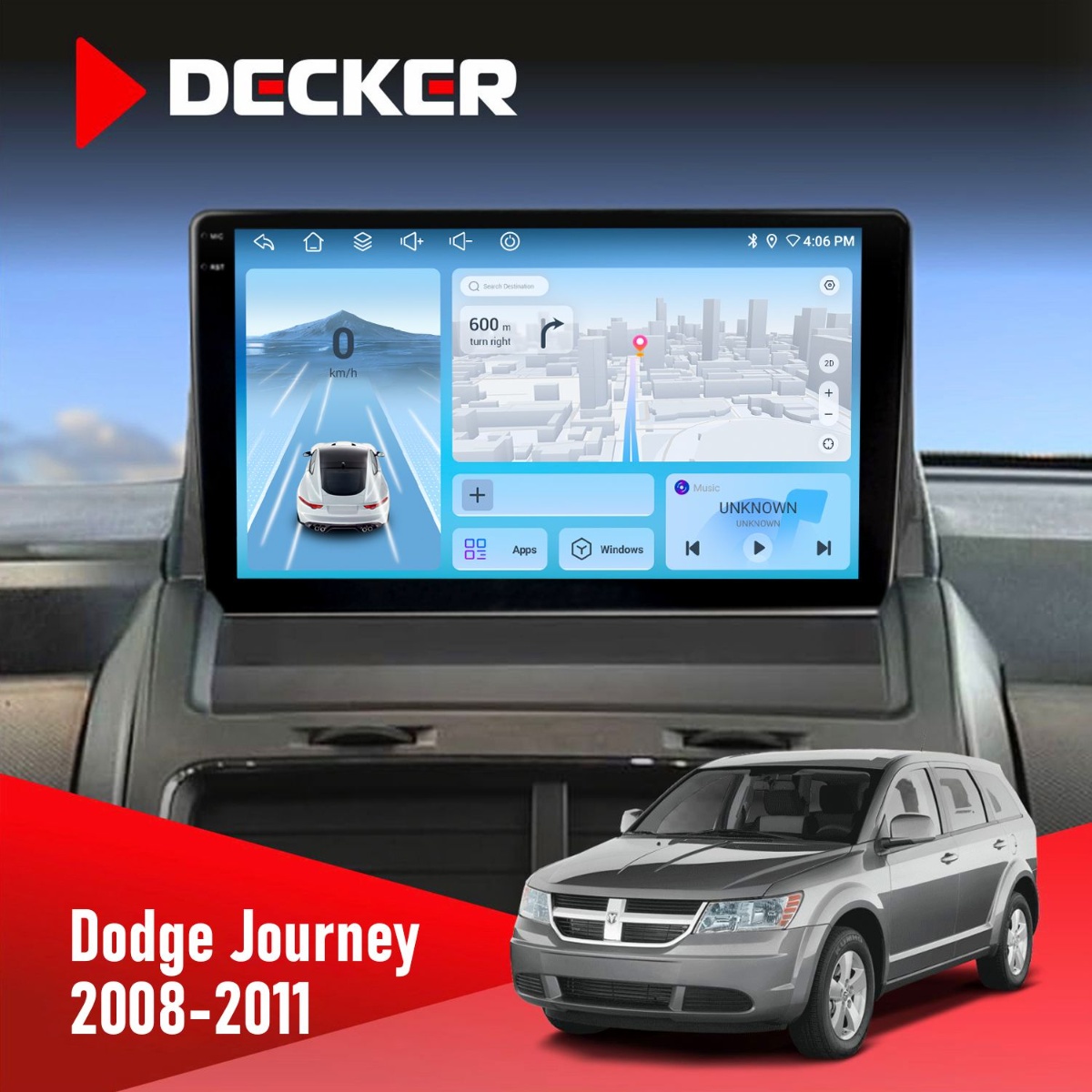 Штатна магнітола Dodge Journey 2008-2011 Decker D9-010 6x128 DSP 4G 2K Штатна магнітола Dodge Journey 2008-2011 Decker D9-010 6x128 DSP 4G 2K - Зображення 1