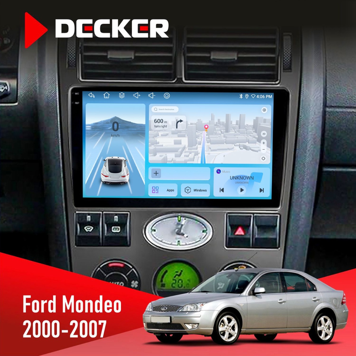 Штатна магнітола Ford Mondeo 2000-2007 Decker D9-010 6x128 DSP 4G 2K Штатна магнітола Ford Mondeo 2000-2007 Decker D9-010 6x128 DSP 4G 2K - Зображення 1