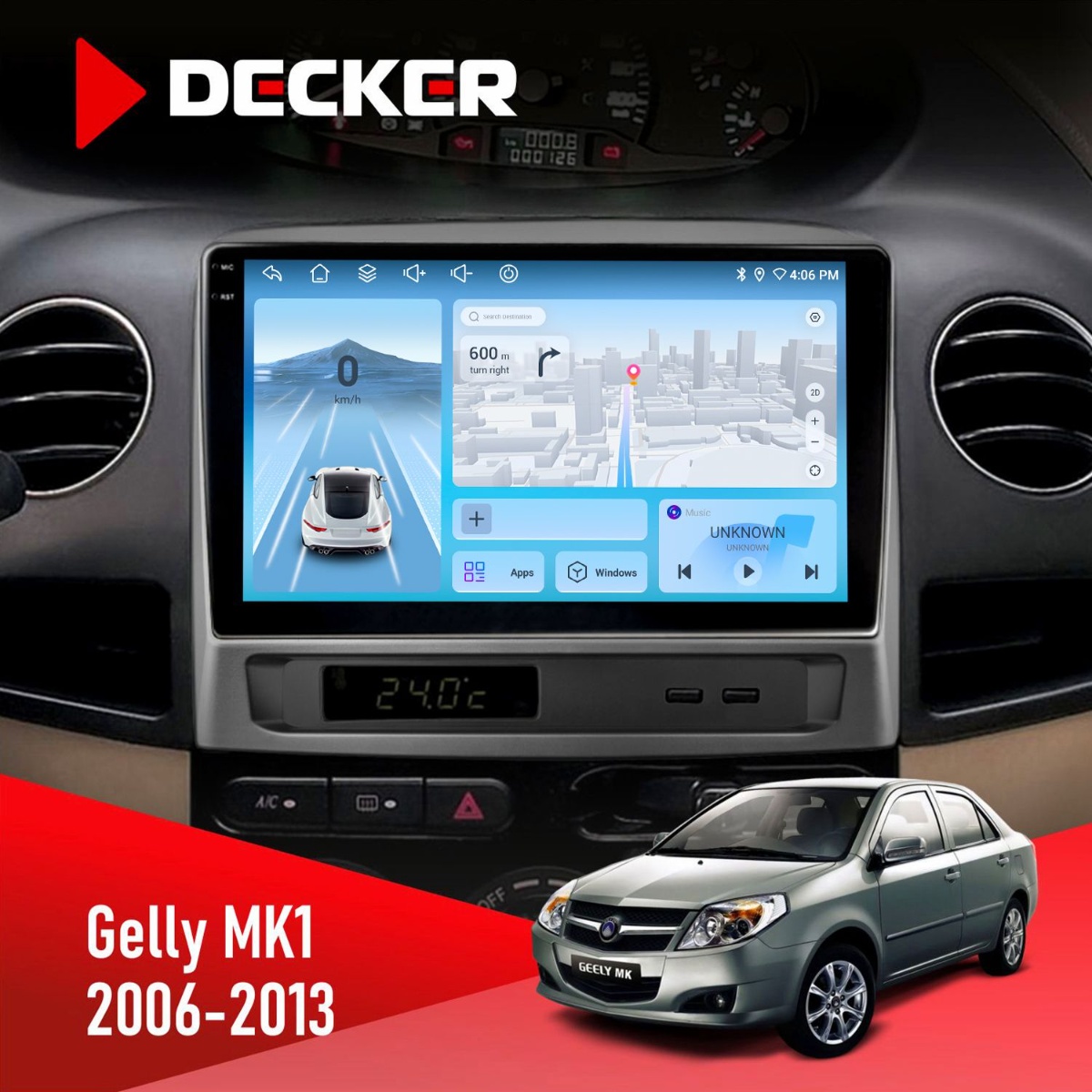 Штатна магнітола Gelly MK1 2006-2013 Decker D9-010 6x128 DSP 4G 2K Штатна магнітола Gelly MK1 2006-2013 Decker D9-010 6x128 DSP 4G 2K - Зображення 1