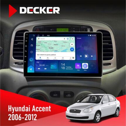 Штатна магнітола Hyundai Accent 2006 2012 Decker D9-007 4x64 DSP 360 4G
