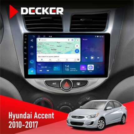 Штатна магнітола Hyundai Accent 2010-2017 Decker з круговим оглядом 360