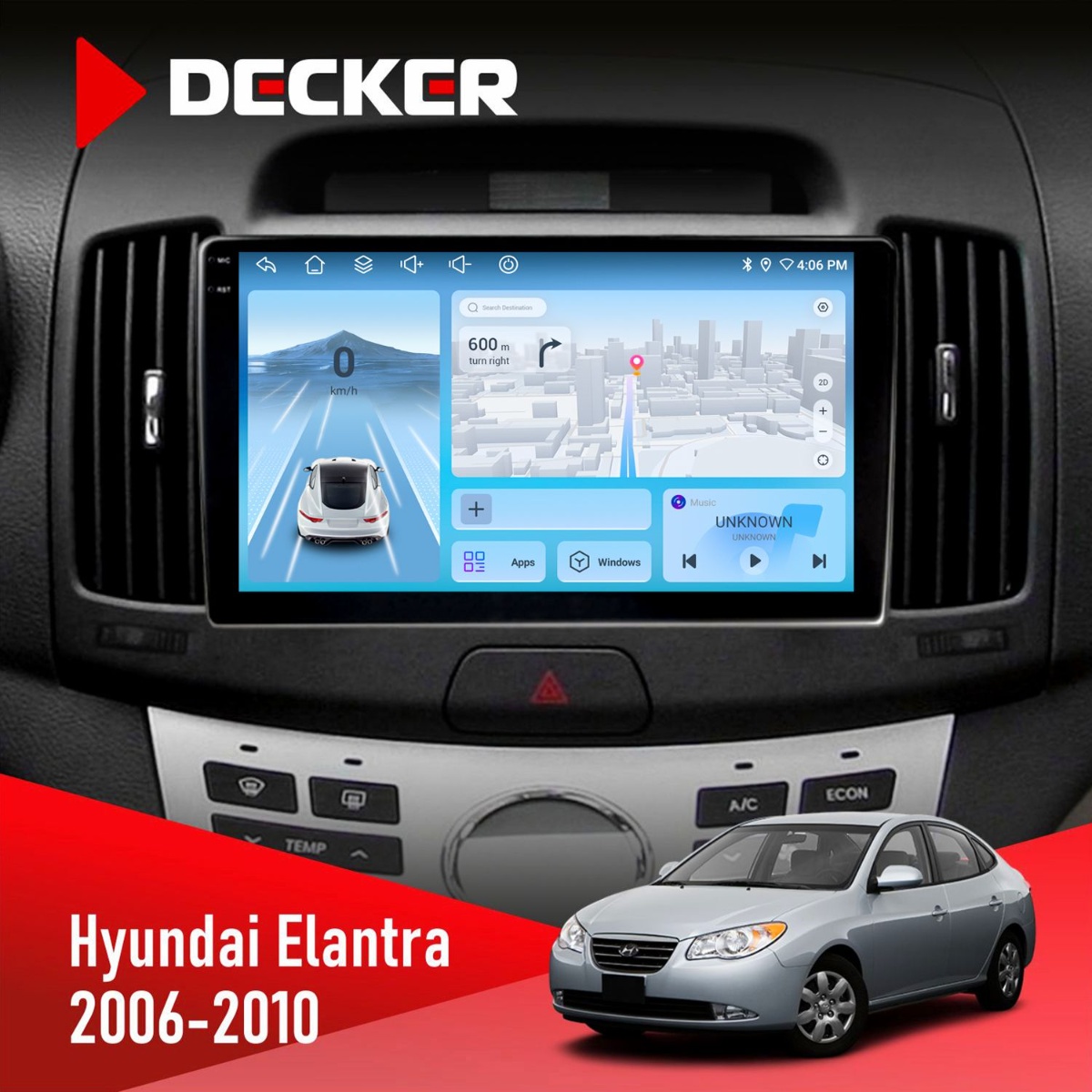 Штатна магнітола Hyundai Elantra 2006-2010 Decker D9-010 6x128 DSP 4G 2K Штатна магнітола Hyundai Elantra 2006-2010 Decker D9-010 6x128 DSP 4G 2K - Зображення 1