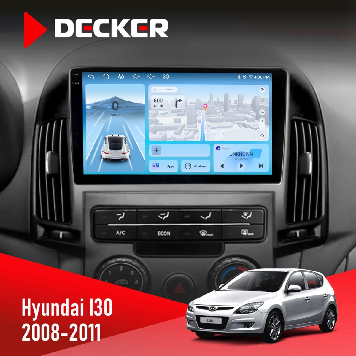 Штатна магнітола Hyundai i30 (FD) 2008-2011 Decker D9-010 6x128 DSP 4G 2K Штатна магнітола Hyundai i30 (FD) 2008-2011 Decker D9-010 6x128 DSP 4G 2K - Зображення 1