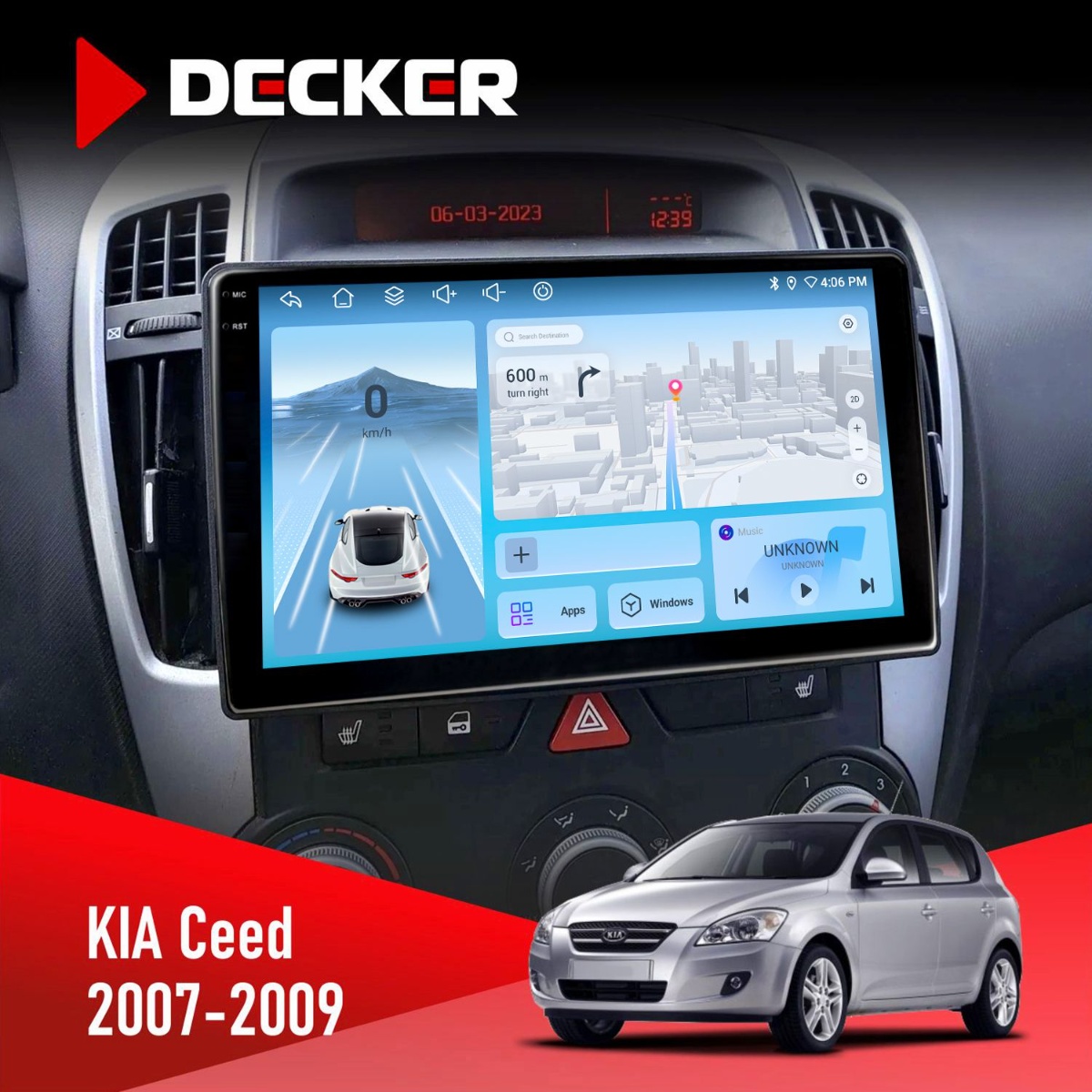 Штатна магнітола KIA Ceed 2007-2009 Decker D9-010 6x128 DSP 4G 2K Штатна магнітола KIA Ceed 2007-2009 Decker D9-010 6x128 DSP 4G 2K - Зображення 1