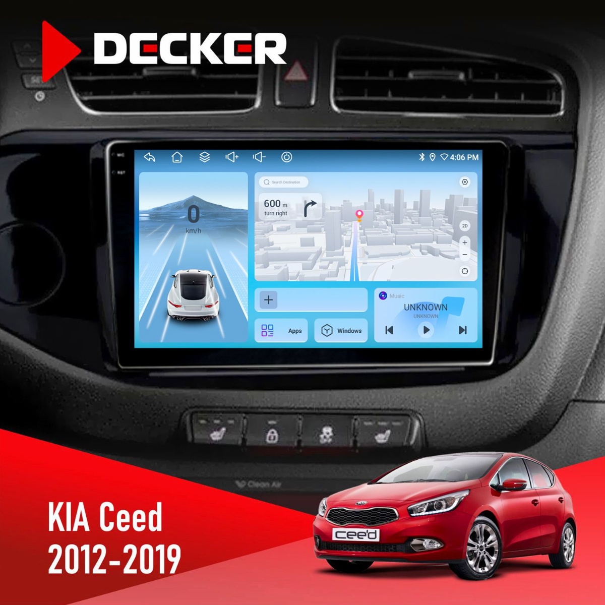 Штатна магнітола KIA Ceed 2012-2019 Decker D9-010 6x128 DSP 4G 2K Штатна магнітола KIA Ceed 2012-2019 Decker D9-010 6x128 DSP 4G 2K - Зображення 1