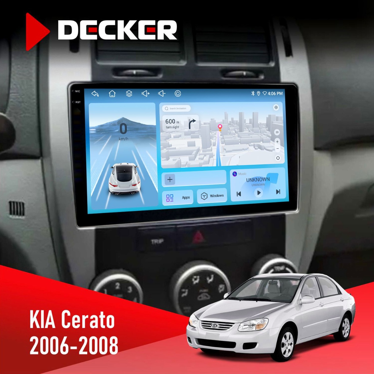 Штатна магнітола KIA Cerato 2006-2008 Conditioner Decker D9-010 6x128 DSP 4G 2K Штатна магнітола KIA Cerato 2006-2008 Conditioner Decker D9-010 6x128 DSP 4G 2K - Зображення 1
