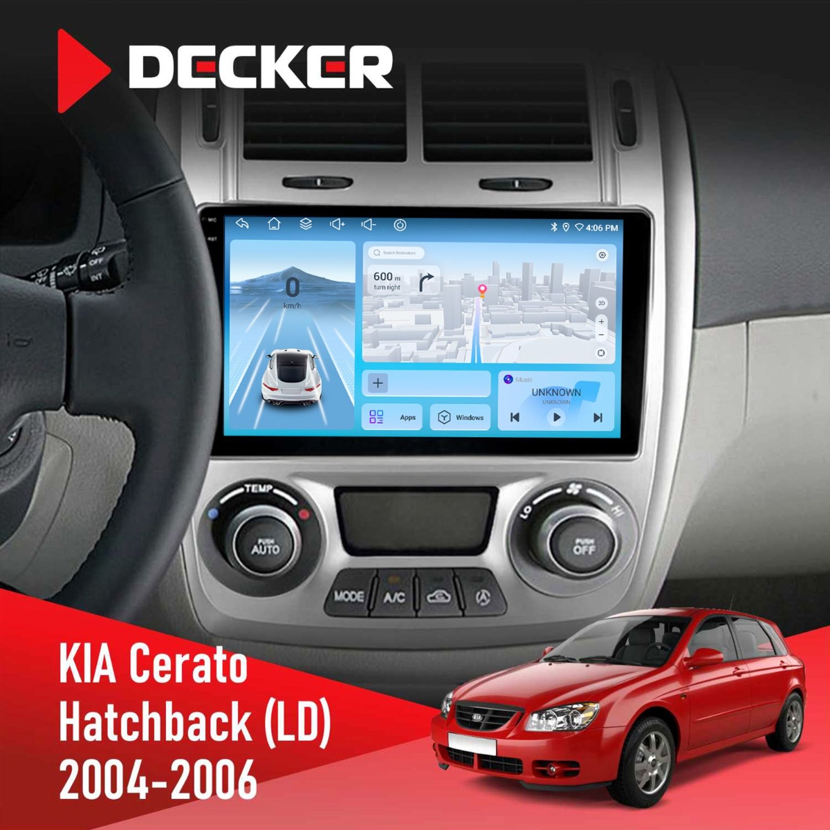 Штатна магнітола KIA Cerato 2004-2006 Climate Decker D9-010 6x128 DSP 4G 2K Штатна магнітола KIA Cerato 2004-2006 Climate Decker D9-010 6x128 DSP 4G 2K - Зображення 1