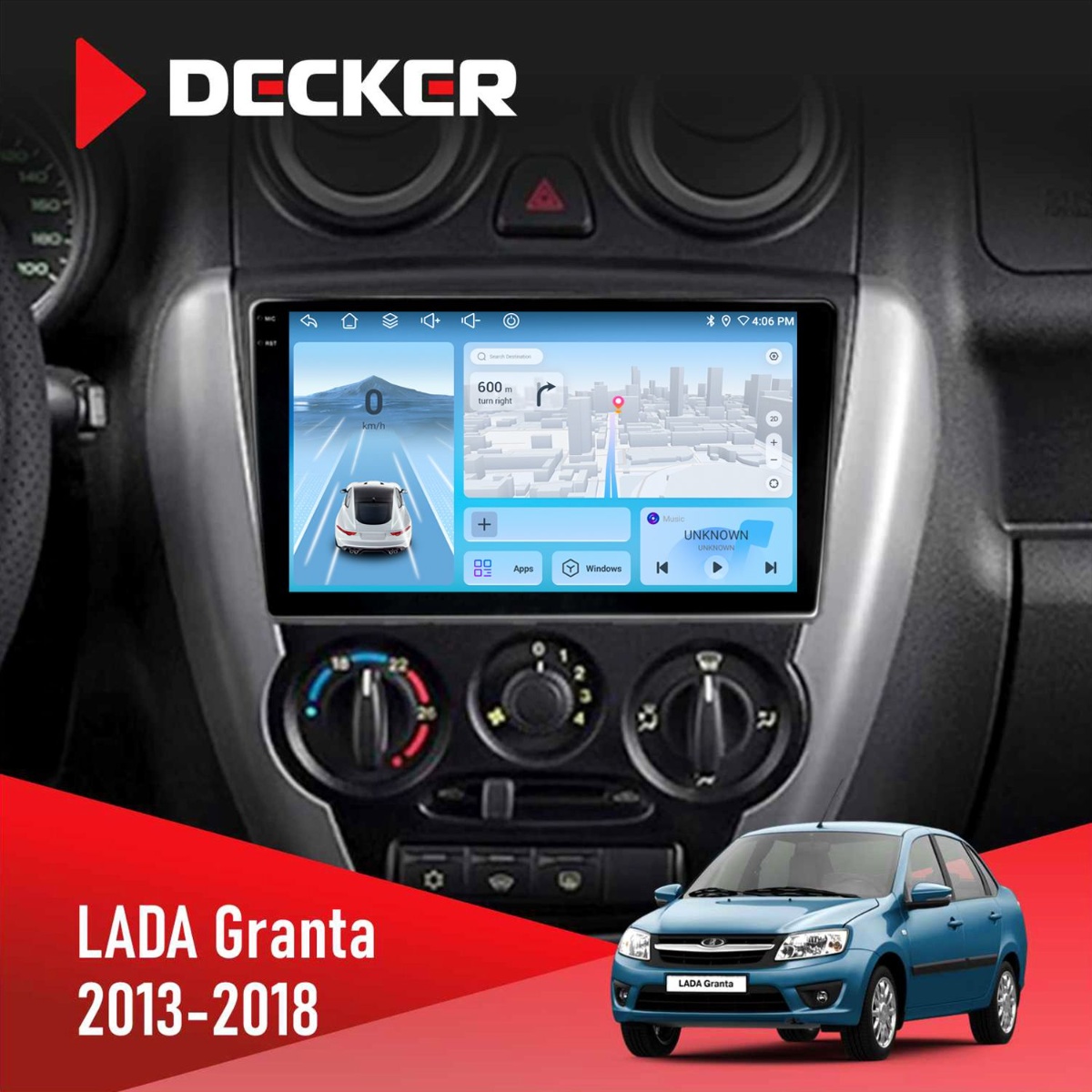 Штатна магнітола Lada Granta 2013-2018 Decker D9-010 6x128 DSP 4G 2K Штатна магнітола Lada Granta 2013-2018 Decker D9-010 6x128 DSP 4G 2K - Зображення 1