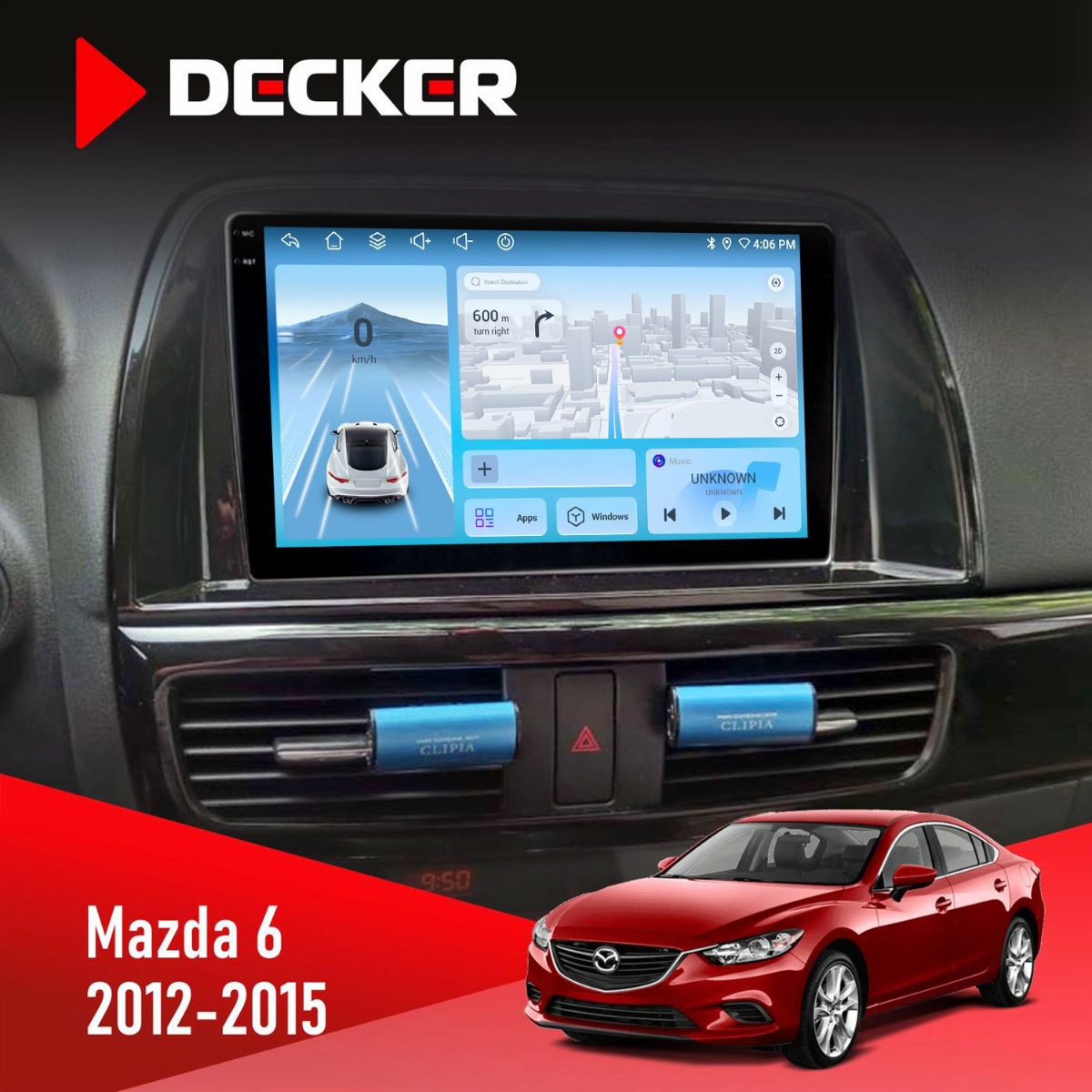 Штатна магнітола Mazda 6 2012-2015 Decker D9-010 6x128 DSP 4G 2K Штатна магнітола Mazda 6 2012-2015 Decker D9-010 6x128 DSP 4G 2K - Зображення 1