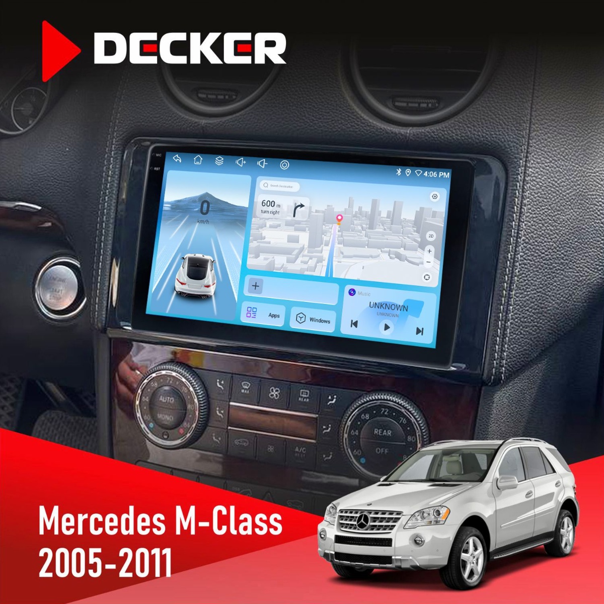 Штатна магнітола Mercedes-Benz ML-Class (W164) 2005-2011 AMP Decker D9-010 6x128 DSP 4G 2K Штатна магнітола Mercedes-Benz ML-Class (W164) 2005-2011 AMP Decker D9-010 6x128 DSP 4G 2K - Зображення 1