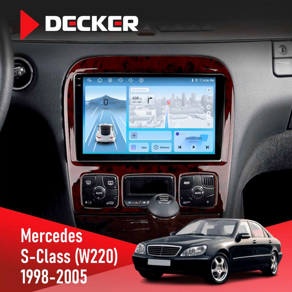 Штатна магнітола Mercedes-Benz S-Class (W220) 1998-2005 Most Decker D9-010 6x128 DSP 4G 2K Штатна магнітола Mercedes-Benz S-Class (W220) 1998-2005 Most Decker D9-010 6x128 DSP 4G 2K - Зображення 1