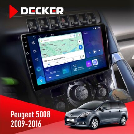 Штатна магнітола Peugeot 5008 Decker D9-007 з екраном QLED