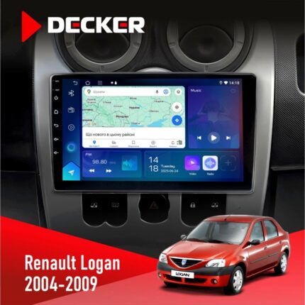 Штатна магнітола Renault Logan Decker D9-007 з круговим оглядом 360