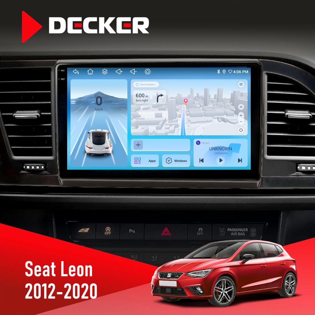 Штатна магнітола Seat Leon 2012-2020 Decker D9-010 6x128 DSP 4G 2K Штатна магнітола Seat Leon 2012-2020 Decker D9-010 6x128 DSP 4G 2K - Зображення 1