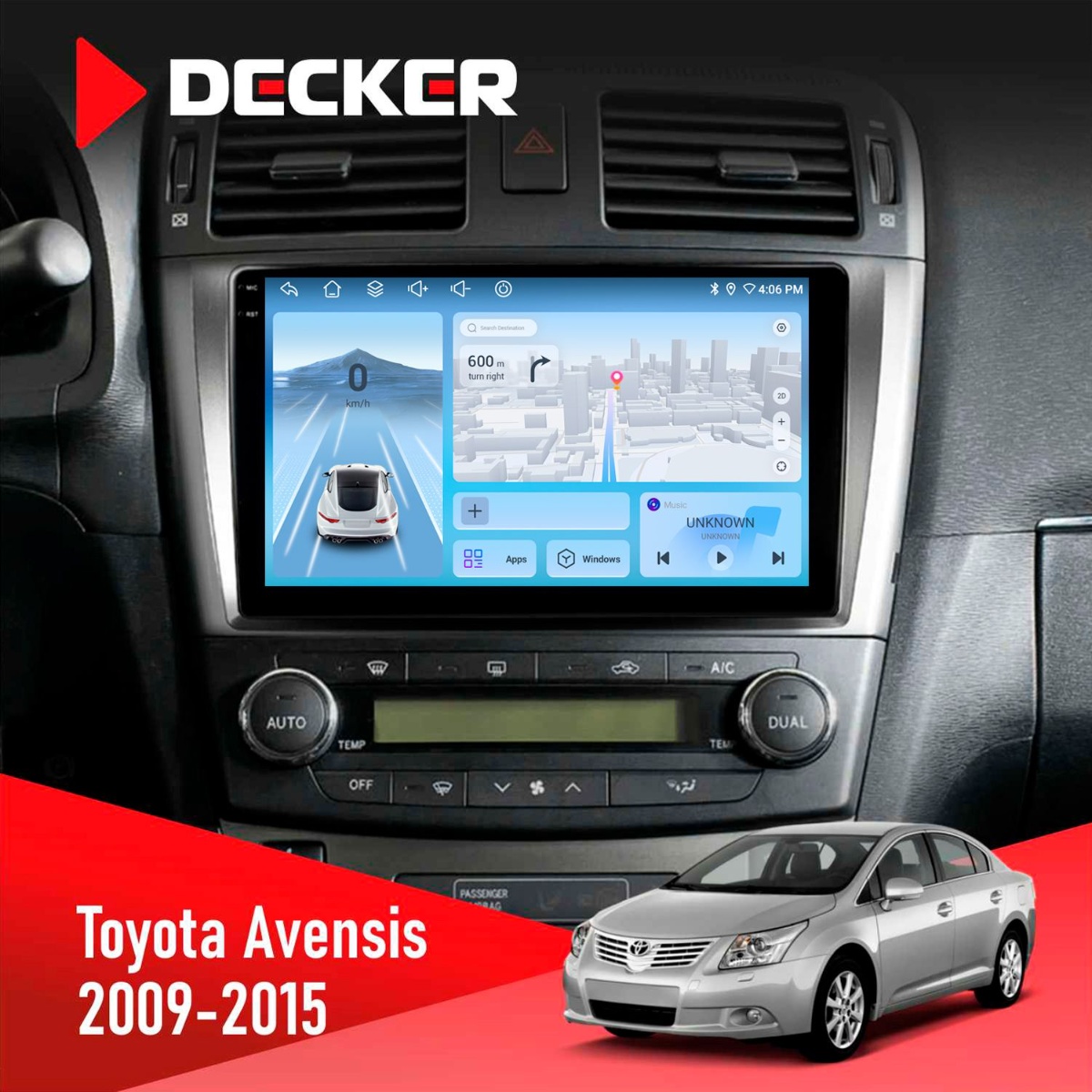 Штатна магнітола Toyota Avensis 2008-2015 Decker D9-010 6x128 DSP 4G 2K Штатна магнітола Toyota Avensis 2008-2015 Decker D9-010 6x128 DSP 4G 2K - Зображення 1