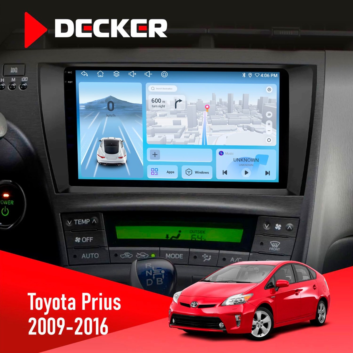 Штатна магнітола Toyota Prius 2009-2016 Decker D9-010 6x128 DSP 4G 2K Штатна магнітола Toyota Prius 2009-2016 Decker D9-010 6x128 DSP 4G 2K - Зображення 1