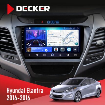 Штатна магнітола Hyundai Elantra 2014-2016 Decker D9-006 4x64, 4G
