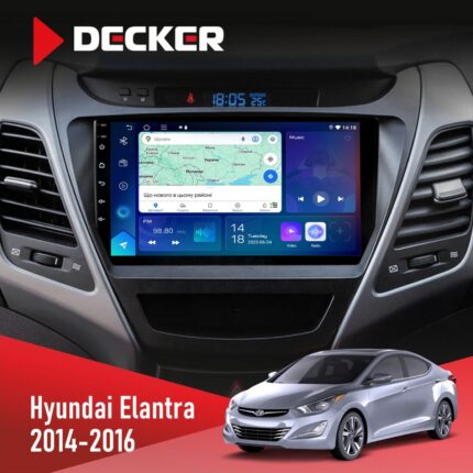 Штатна магнітола Hyundai Elantra 2014-2016 Decker D9-007 4x64 DSP 360 4G