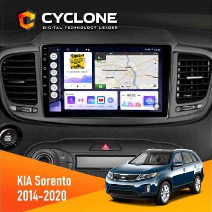 Штатна магнітола KIA Sorento Cyclone на панелі авто