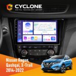 Штатна магнітола Nissan Qashqai X Trail 2014+ Climate Cyclone C10-011 4x64, DSP