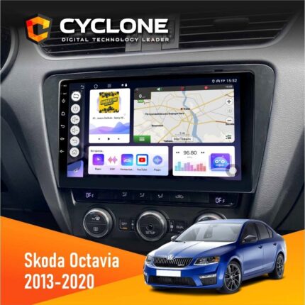 Штатна магнітола Skoda Octavia A7 2013-2020 Cyclone C10-011 4x64, DSP