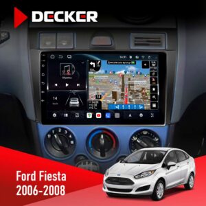 Штатна магнітола Ford Fiesta 2006-2008 Decker D9-011 4x64 DSP 4G 360 — вигляд спереду