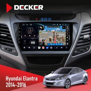 Штатна магнітола Hyundai Elantra 2014-2016 2 Decker D9-011 4x64 DSP 4G 360 на 9-дюймовому QLED-екрані для Hyundai Elantra 2014