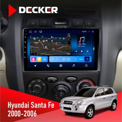 Штатна магнітола Hyundai Santa Fe 2000-2006 Decker D9-008 8x128 DSP 4G