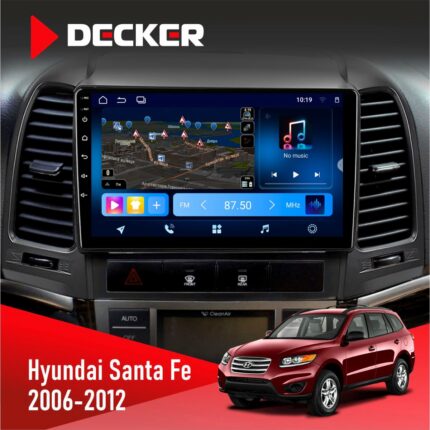 Штатна магнітола Hyundai Santa Fe 2006-2012 Decker D9-008 8x128 DSP 4G