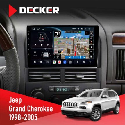 Штатна магнітола Jeep Grand Cherokee 1998-2005 Decker D9-011 4x64 DSP 4G 360 — головний вигляд