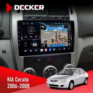 Штатна магнітола Kia Cerato 2006 2008 Conditioner Decker D9-011 4x64 DSP 4G 360 — головний пристрій для штатної установки в салон