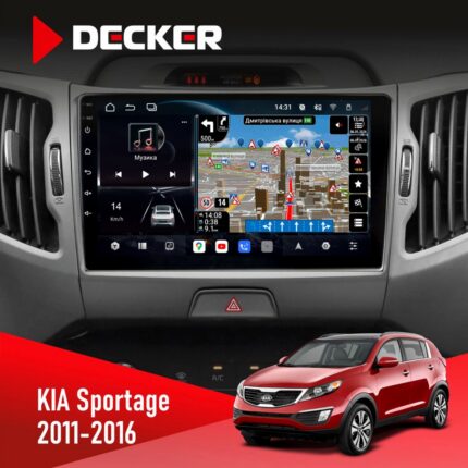 Штатна магнітола KIA Sportage 3 2011-2016 CAN Decker D9-011 4x64 DSP 4G 360 на 9-дюймовому QLED-екрані