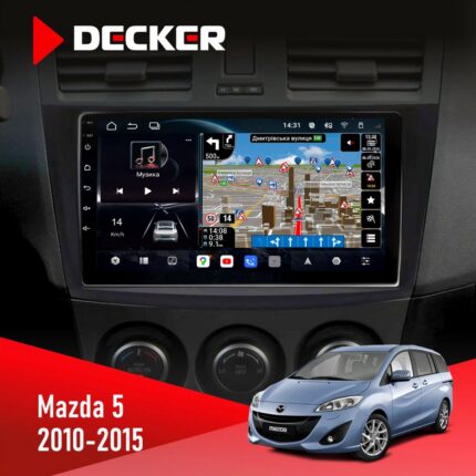 Штатна магнітола Mazda 5 Premacy 2010-2015 Decker D9-011 4x64 DSP 4G 360