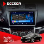Штатна магнітола Mazda 6 GH Decker D9-008 на передній панелі