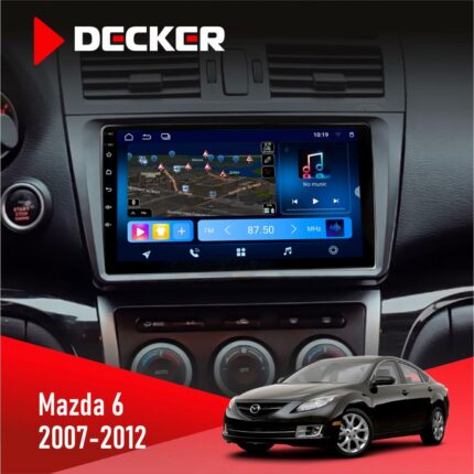 Штатна магнітола Mazda 6 GH Decker D9-008 на передній панелі
