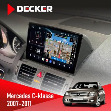 Штатна магнітола Mercedes C W204 Decker D9-011 4x64 з екраном QLED