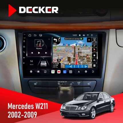 Штатна магнітола Mercedes E Class W211 2002-2009 AMP Decker D9-011 4x64 DSP 4G 360 на Android 15