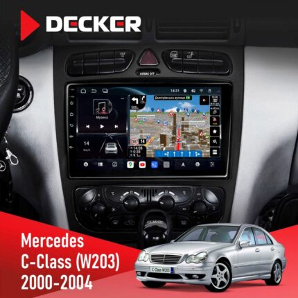 Штатна магнітола Mercedes W203 Decker D9-011 4x64 DSP 4G 360 для C-Class 2000-2004