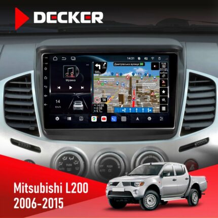 Штатна магнітола Mitsubishi L200 2006-2015 Decker D9-011 4x64 DSP 4G 360 — 9-дюймовий QLED екран для пікапа