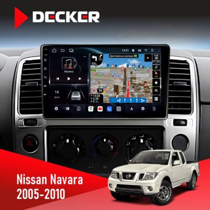 Штатна магнітола Nissan Navara D40 2005-2010 Decker D9-011 4x64 DSP 4G 360 на штатному місці