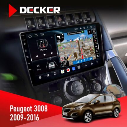 Штатна магнітола Peugeot 3008 2009-2016 Climate Decker D9-011 4x64 DSP 4G 360 — 9 дюймів QLED Android 15