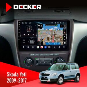 Штатна магнітола Skoda Yeti 2009-2017 Decker D10-011 4x64 DSP 4G 360 з QLED екраном 10.1 дюйма для Skoda Yeti 2009 2017