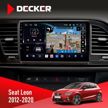 Штатна магнітола Seat Leon 2012-2020 Decker D9-011 4x64 DSP 4G 360 — 9-дюймовий QLED екран Android 15
