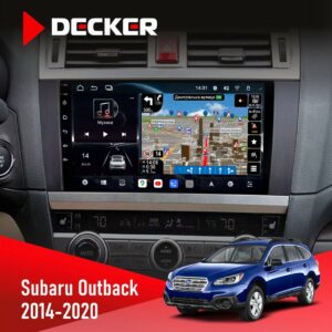 Штатна магнітола Subaru Outback 2014-2020 Decker D9-011 4x64 DSP 4G 360 — фронтальний вигляд пристрою