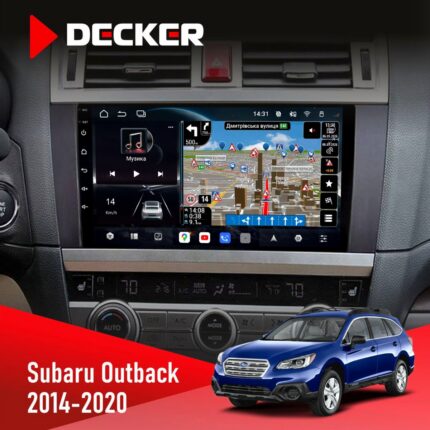 Штатна магнітола Subaru Outback 2014-2020 Decker D9-011 4x64 DSP 4G 360 — фронтальний вигляд пристрою