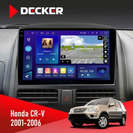 Штатна магнітола Honda CR-V 2001-2006 Decker D9-005 з екраном 2K, 4G та DSP