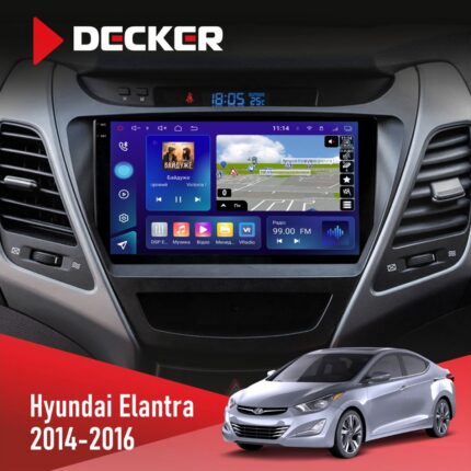 Штатна магнітола Hyundai Elantra 2014-2016 Decker D9-005 з 2K екраном, DSP, 360, 4G