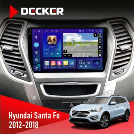 Штатна магнітола Hyundai Santa Fe 2012-2018 CAN Decker D9-005 4x64, DSP, 360, 4G, 2k