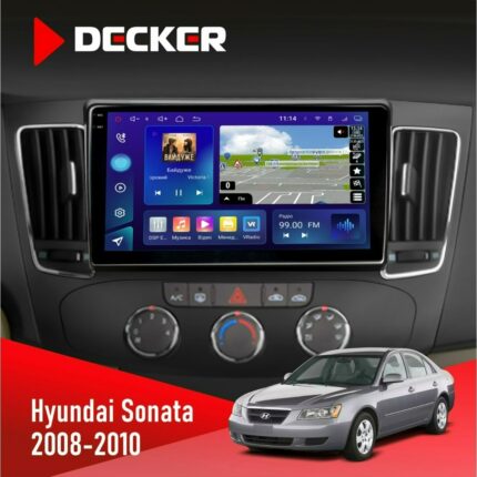Штатна магнітола Hyundai Sonata 2008-2010 Decker D9-005 4x64, DSP, 360, 4G, 2k